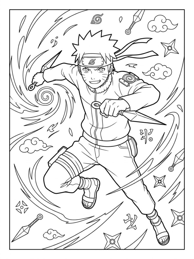 Naruto Kleurplaten (Gratis PDF Printables) 31 - gratis kleurplaat om te printen