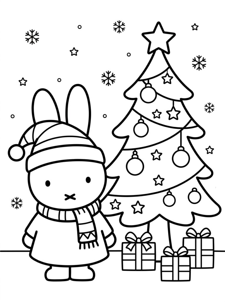 Nijntje Kerst Kleurplaten (Gratis PDF Printables) 02 - gratis kleurplaat om te printen