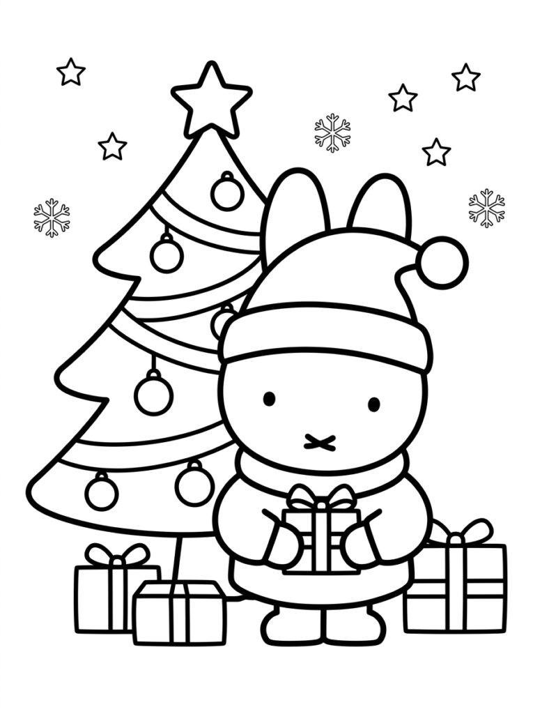 Nijntje Kerst Kleurplaten (Gratis PDF Printables) 03 - gratis kleurplaat om te printen