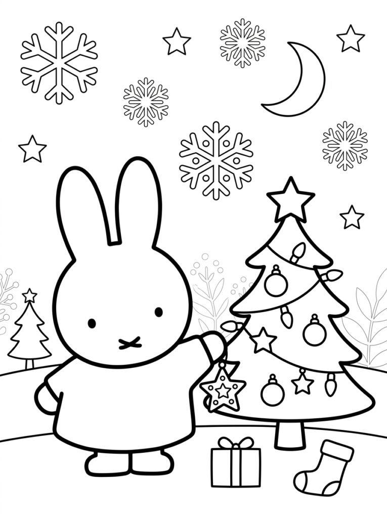 Nijntje Kerst Kleurplaten (Gratis PDF Printables) 04 - gratis kleurplaat om te printen