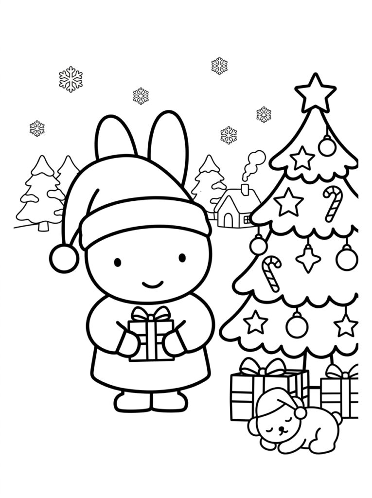 Nijntje Kerst Kleurplaten (Gratis PDF Printables) 05 - gratis kleurplaat om te printen