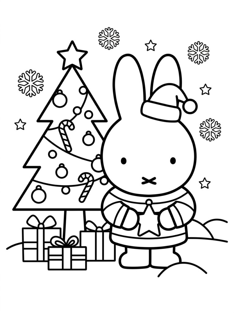 Nijntje Kerst Kleurplaten (Gratis PDF Printables) 06 - gratis kleurplaat om te printen