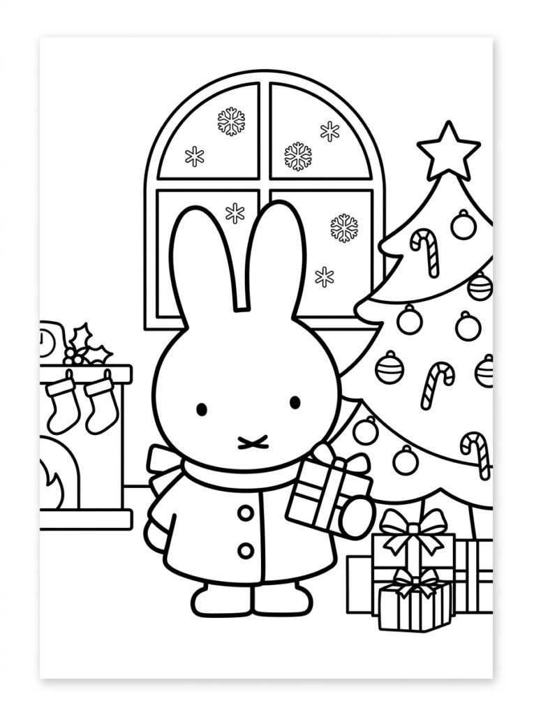 Nijntje Kerst Kleurplaten (Gratis PDF Printables) 07 - gratis kleurplaat om te printen