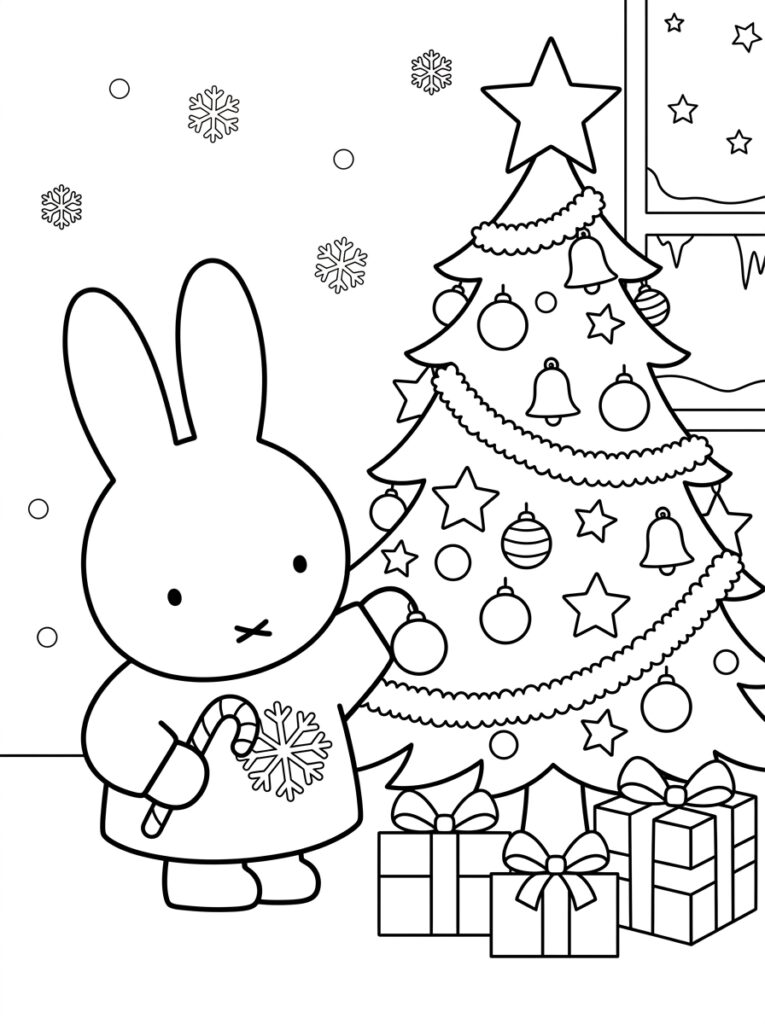 Nijntje Kerst Kleurplaten (Gratis PDF Printables) 08 - gratis kleurplaat om te printen