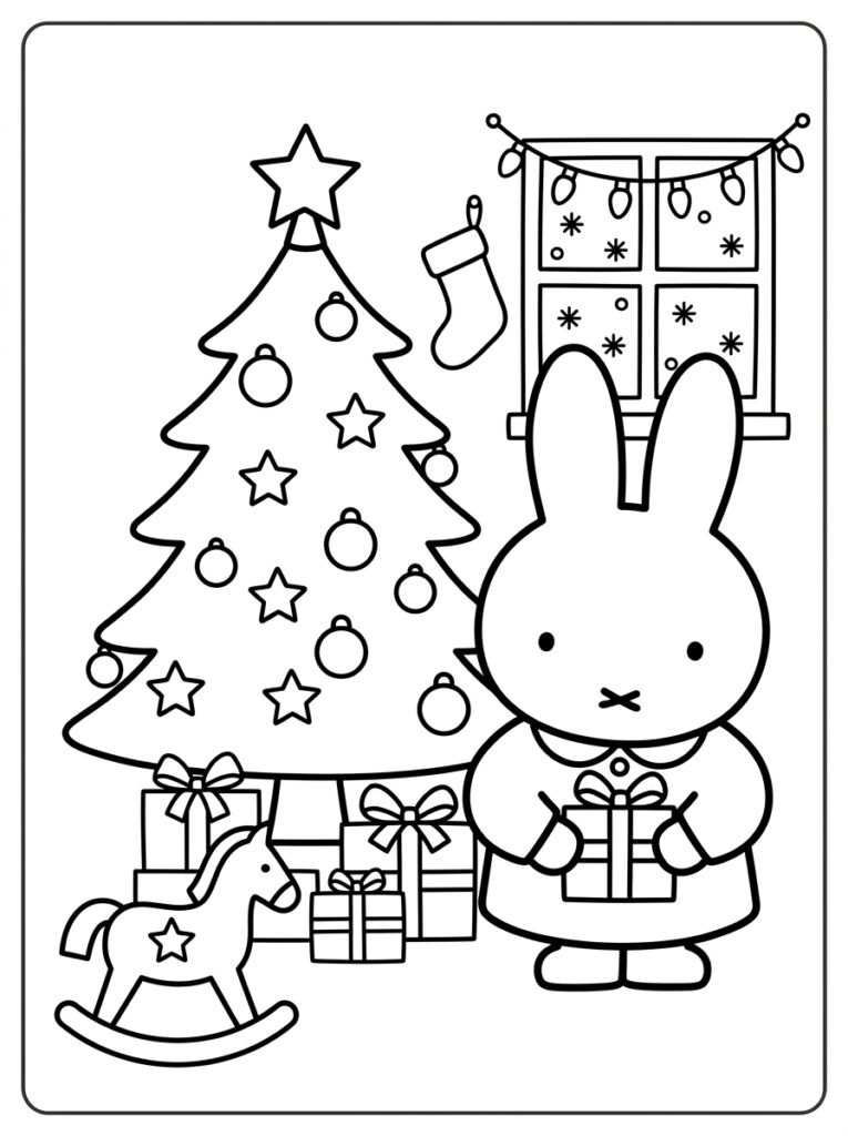 Nijntje Kerst Kleurplaten (Gratis PDF Printables) 09 - gratis kleurplaat om te printen