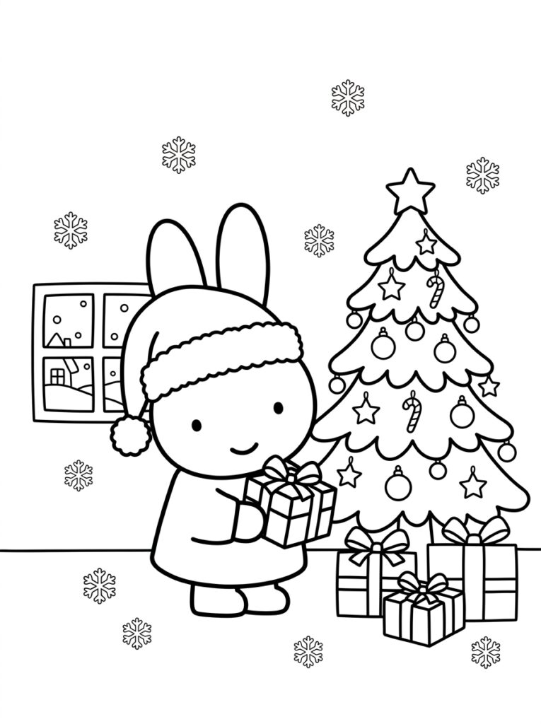 Nijntje Kerst Kleurplaten (Gratis PDF Printables) 10 - gratis kleurplaat om te printen