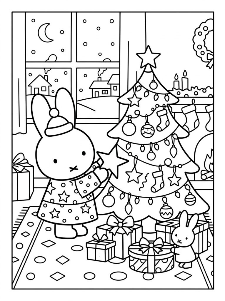 Nijntje Kerst Kleurplaten (Gratis PDF Printables) 11 - gratis kleurplaat om te printen