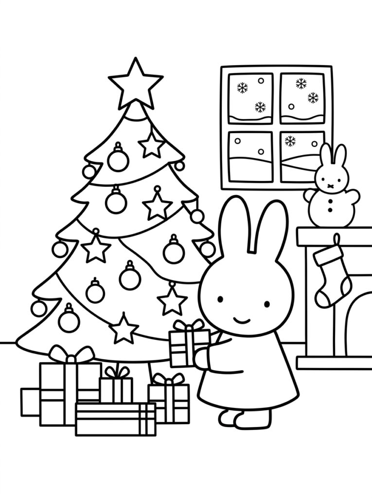 Nijntje Kerst Kleurplaten (Gratis PDF Printables) 12 - gratis kleurplaat om te printen