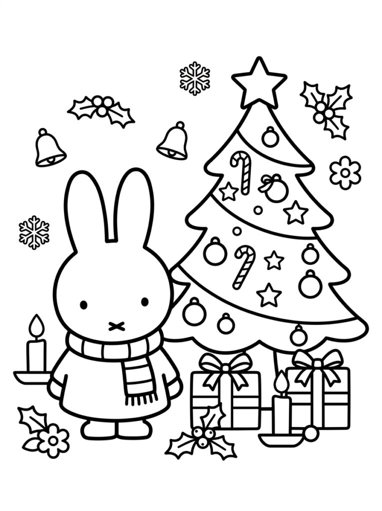 Nijntje Kerst Kleurplaten (Gratis PDF Printables) 13 - gratis kleurplaat om te printen