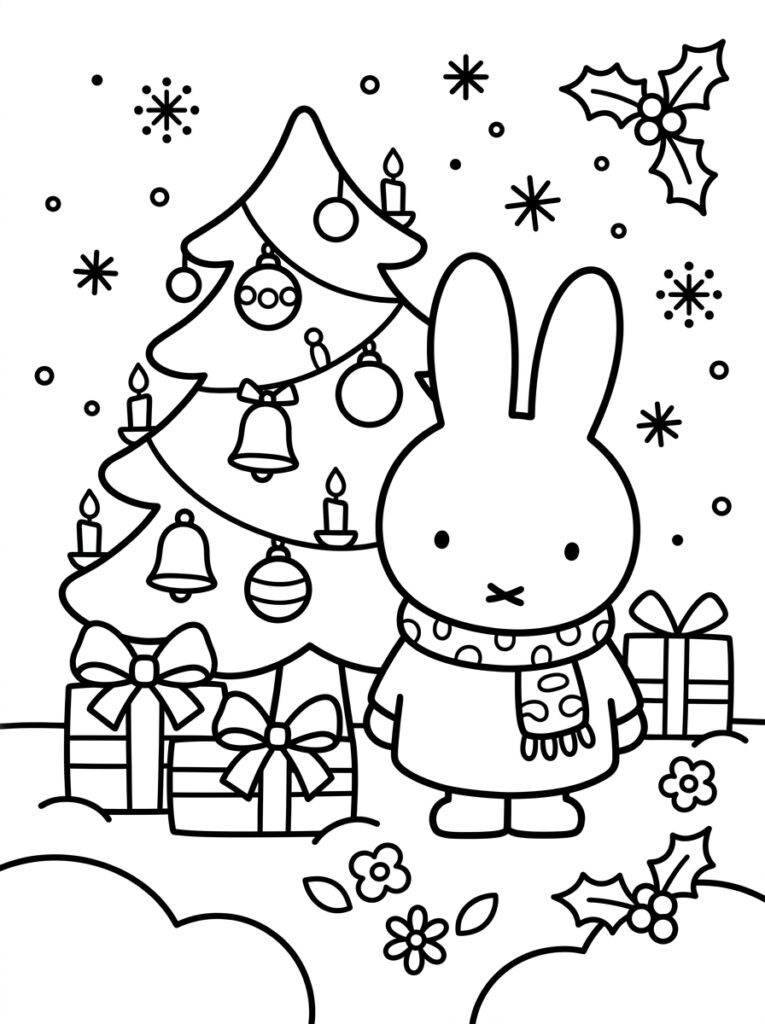 Nijntje Kerst Kleurplaten (Gratis PDF Printables) 14 - gratis kleurplaat om te printen