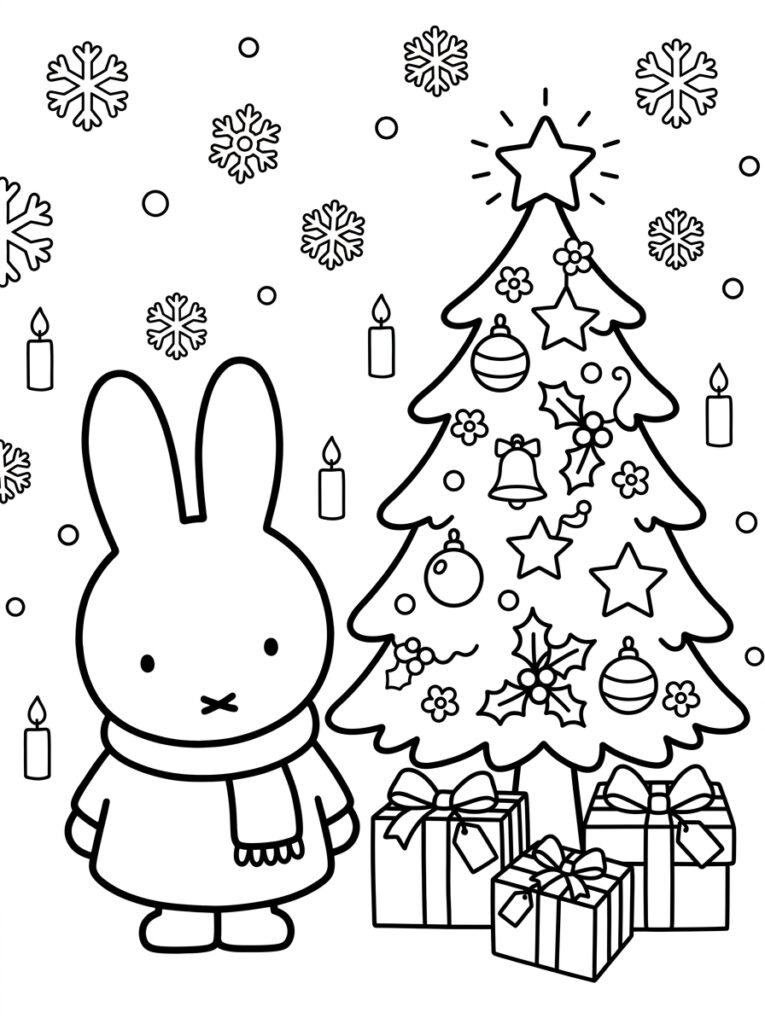 Nijntje Kerst Kleurplaten (Gratis PDF Printables) 15 - gratis kleurplaat om te printen