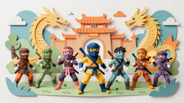 Ninjago alle ninja's Kleurplaten om te printen