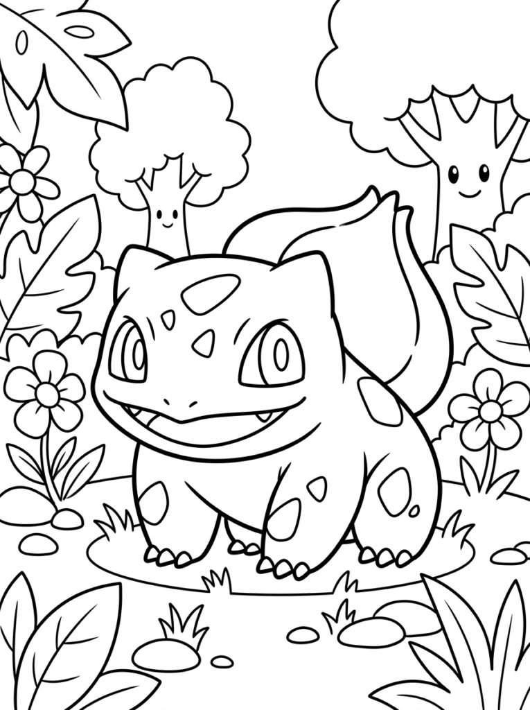Pokemon Bulbasaur Kleurplaten (Gratis PDF Printables) 01 - gratis kleurplaat om te printen
