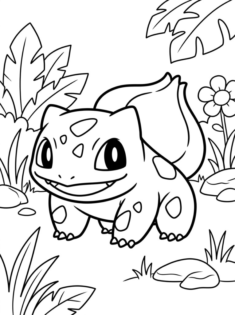 Pokemon Bulbasaur Kleurplaten (Gratis PDF Printables) 02 - gratis kleurplaat om te printen