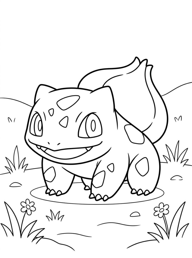 Pokemon Bulbasaur Kleurplaten (Gratis PDF Printables) 03 - gratis kleurplaat om te printen