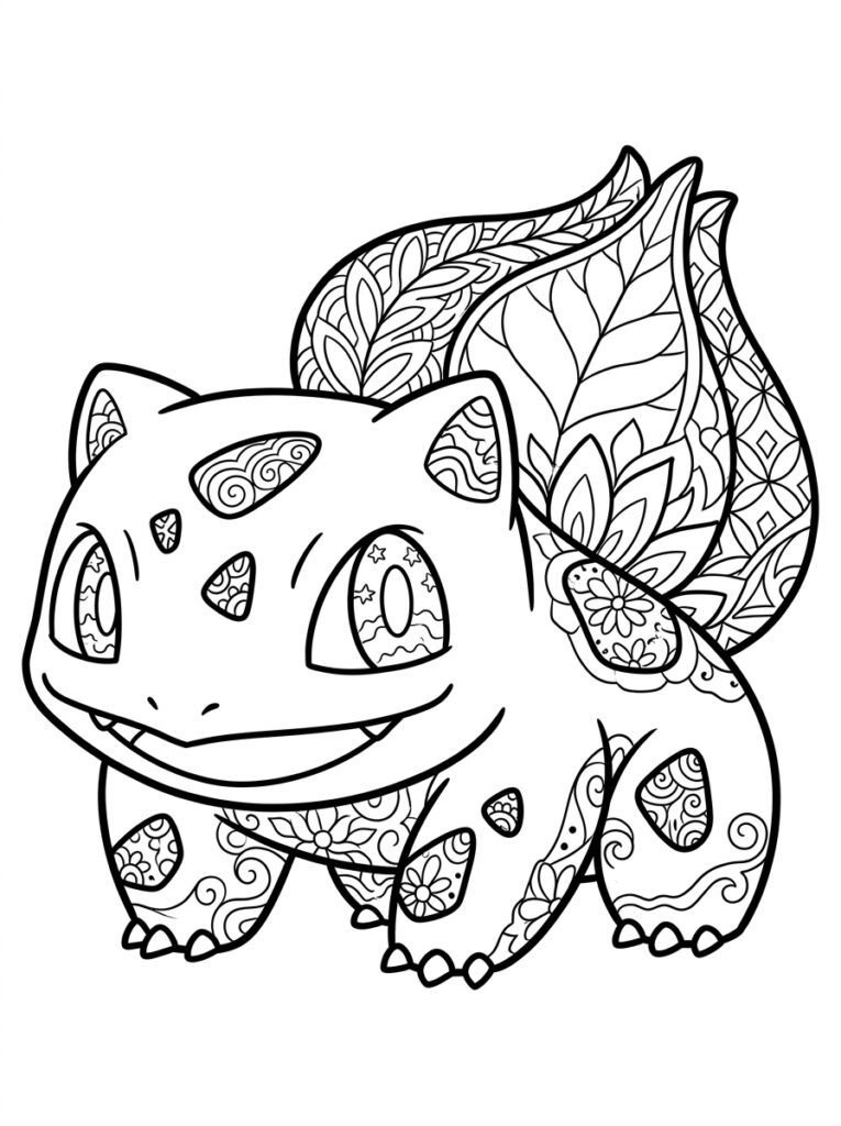 Pokemon Bulbasaur Kleurplaten (Gratis PDF Printables) 05 - gratis kleurplaat om te printen