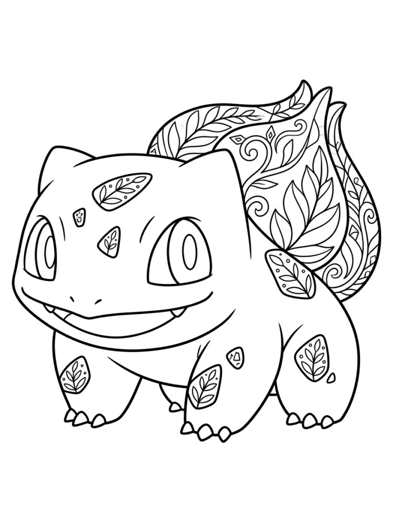 Pokemon Bulbasaur Kleurplaten (Gratis PDF Printables) 06 - gratis kleurplaat om te printen
