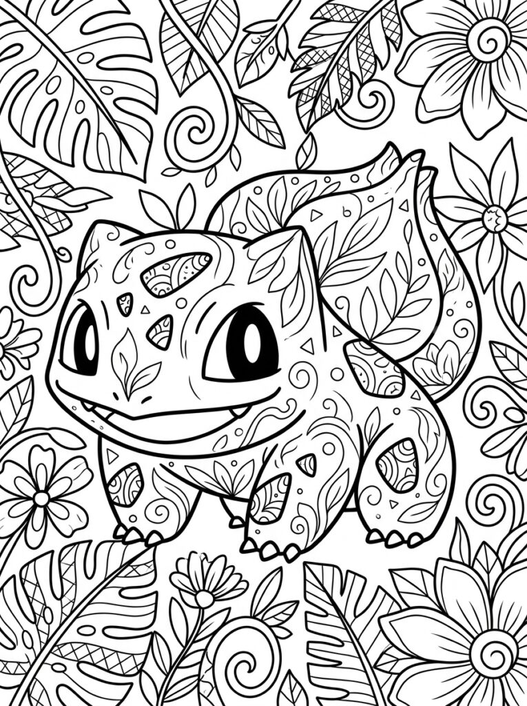 Pokemon Bulbasaur Kleurplaten (Gratis PDF Printables) 07 - gratis kleurplaat om te printen