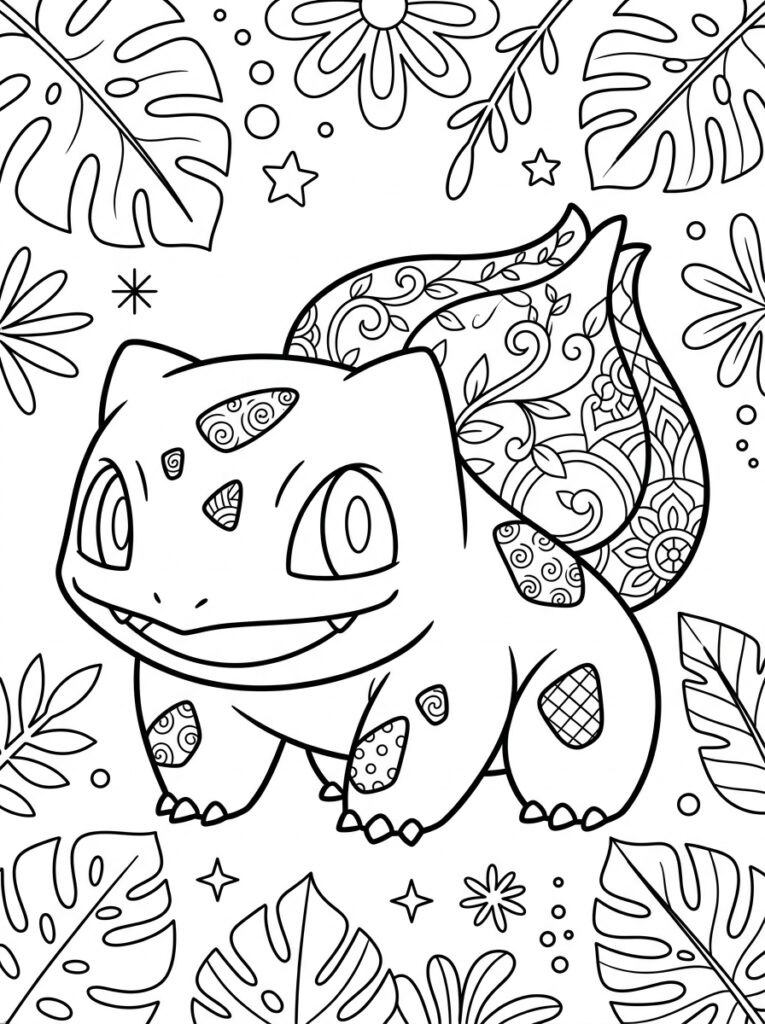 Pokemon Bulbasaur Kleurplaten (Gratis PDF Printables) 08 - gratis kleurplaat om te printen