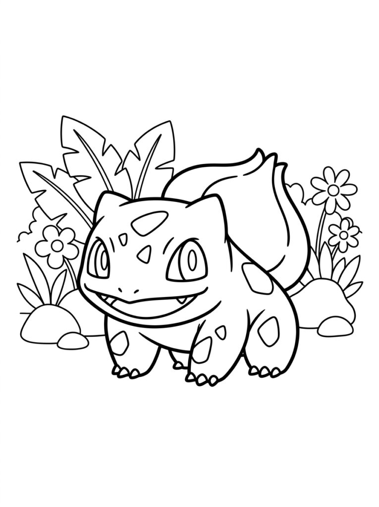 Pokemon Bulbasaur Kleurplaten (Gratis PDF Printables) 09 - gratis kleurplaat om te printen