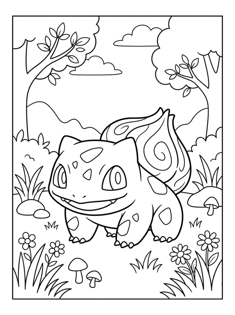 Pokemon Bulbasaur Kleurplaten (Gratis PDF Printables) 10 - gratis kleurplaat om te printen