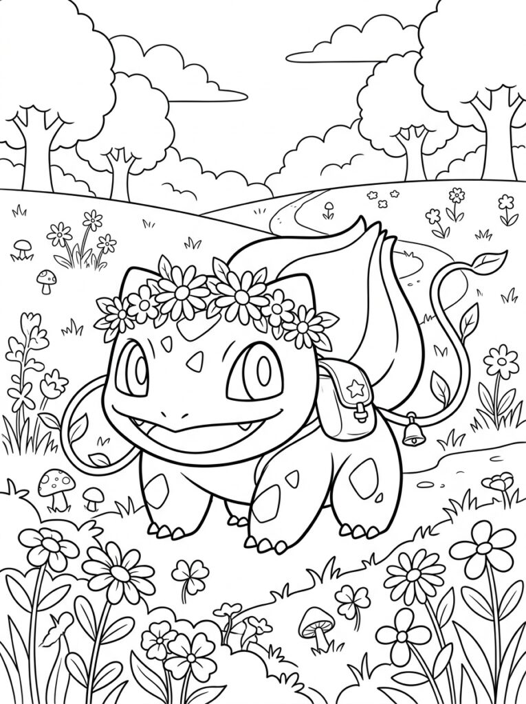 Pokemon Bulbasaur Kleurplaten (Gratis PDF Printables) 13 - gratis kleurplaat om te printen