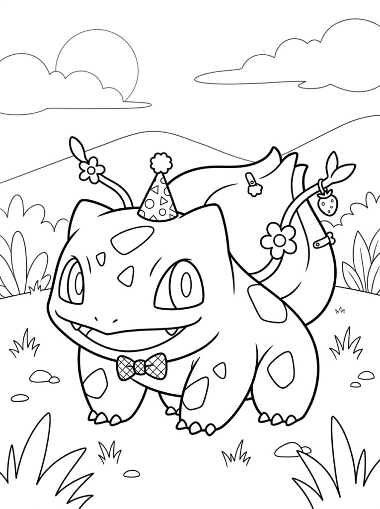 Pokemon Bulbasaur Kleurplaten (Gratis PDF Printables) 16 - gratis kleurplaat om te printen