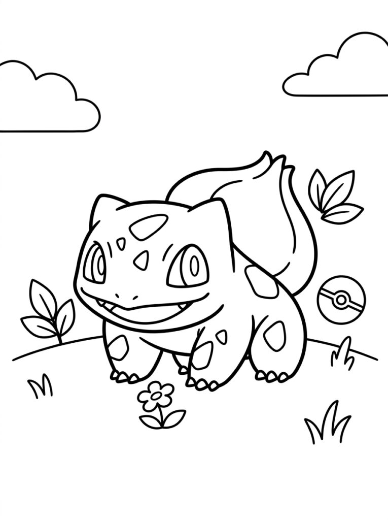 Pokemon Bulbasaur Kleurplaten (Gratis PDF Printables) 24 - gratis kleurplaat om te printen