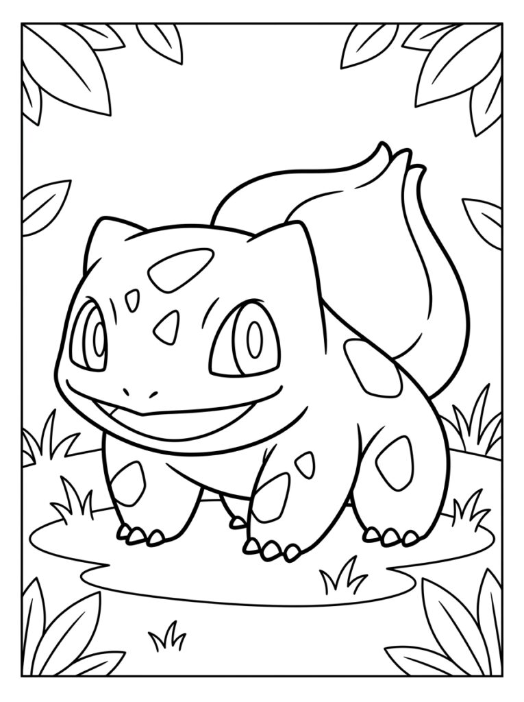 Pokemon Bulbasaur Kleurplaten (Gratis PDF Printables) 25 - gratis kleurplaat om te printen