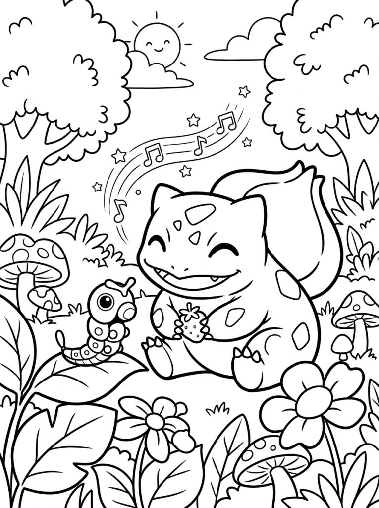 Pokemon Bulbasaur Kleurplaten (Gratis PDF Printables) 30 - gratis kleurplaat om te printen