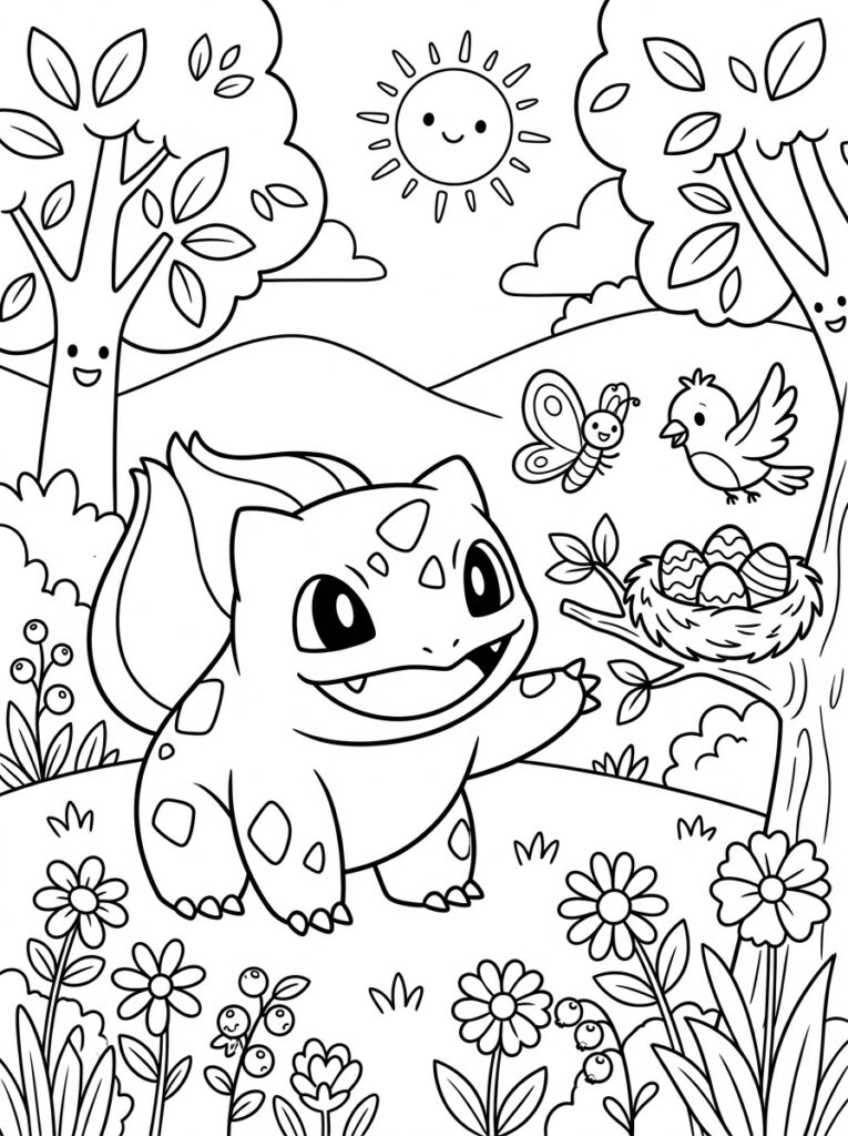 Pokemon Bulbasaur Kleurplaten (Gratis PDF Printables) 31 - gratis kleurplaat om te printen