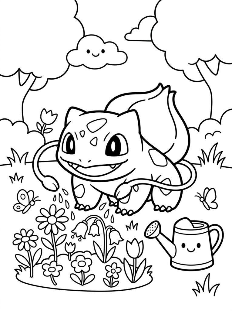 Pokemon Bulbasaur Kleurplaten (Gratis PDF Printables) 32 - gratis kleurplaat om te printen