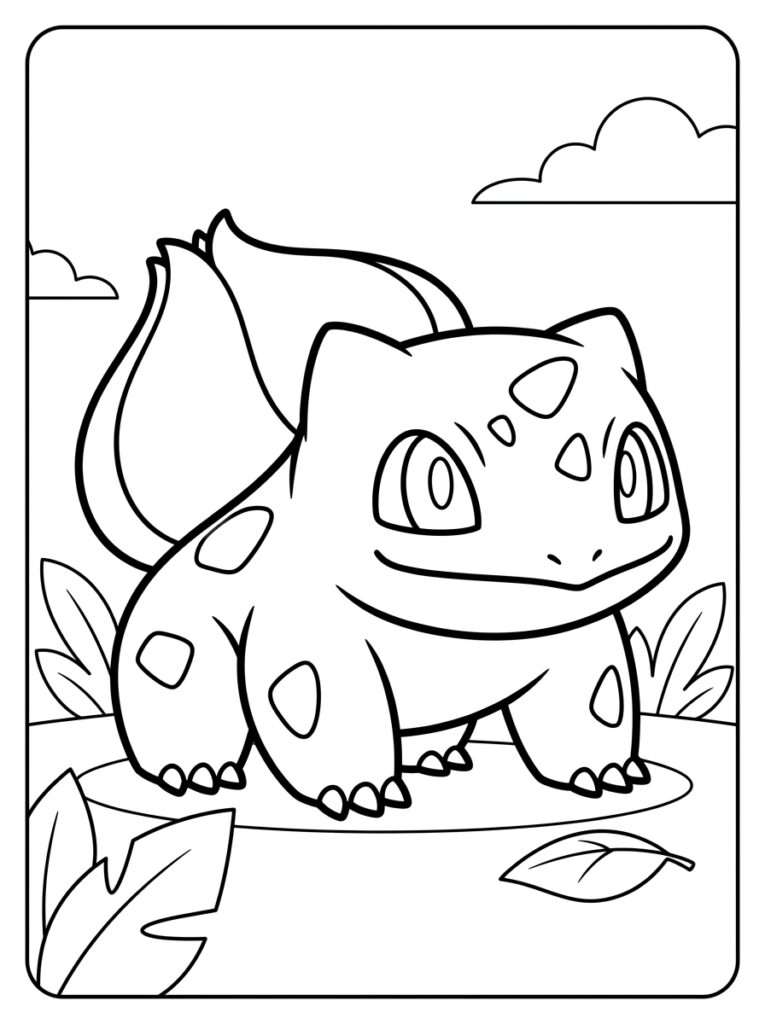 Pokemon Bulbasaur Kleurplaten (Gratis PDF Printables) 39 - gratis kleurplaat om te printen