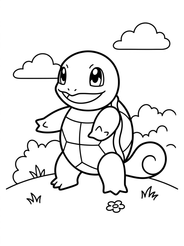 Pokemon Squirtle Kleurplaten (Gratis PDF Printables) 06 - gratis kleurplaat om te printen