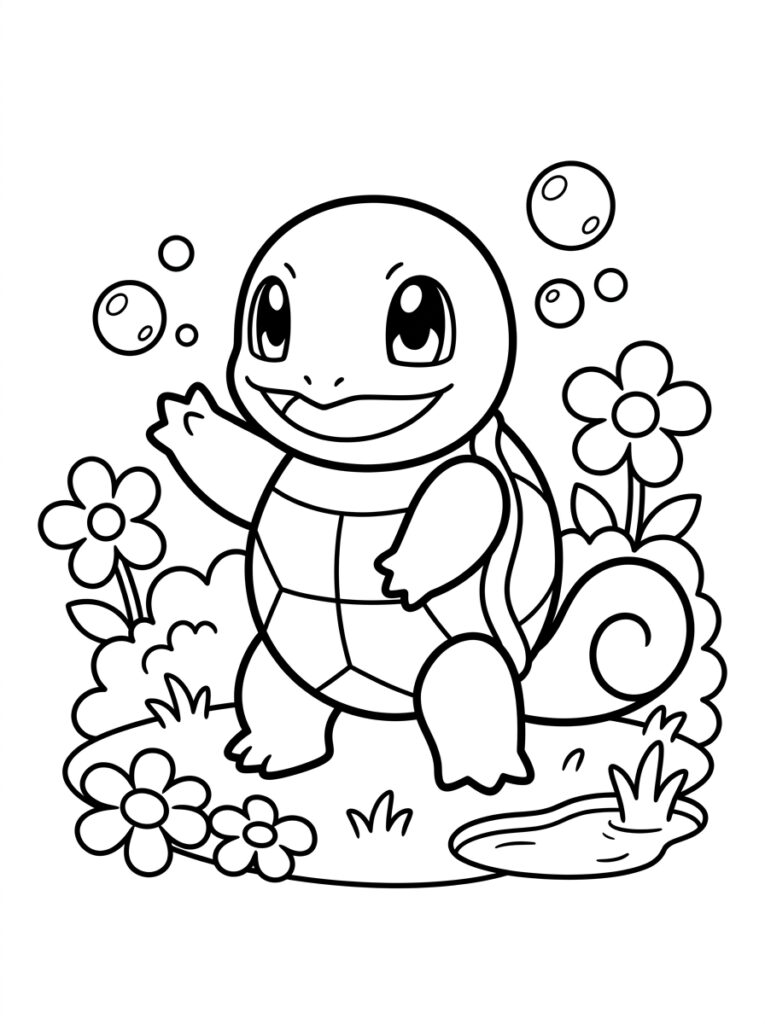 Pokemon Squirtle Kleurplaten (Gratis PDF Printables) 08 - gratis kleurplaat om te printen