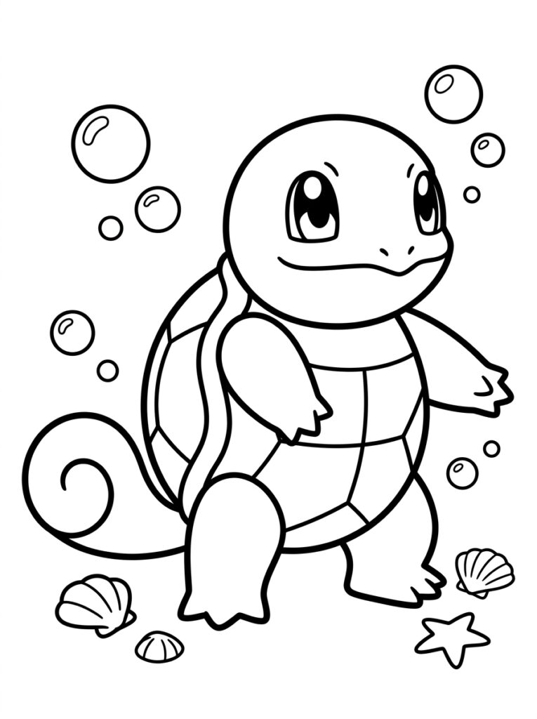Pokemon Squirtle Kleurplaten (Gratis PDF Printables) 09 - gratis kleurplaat om te printen