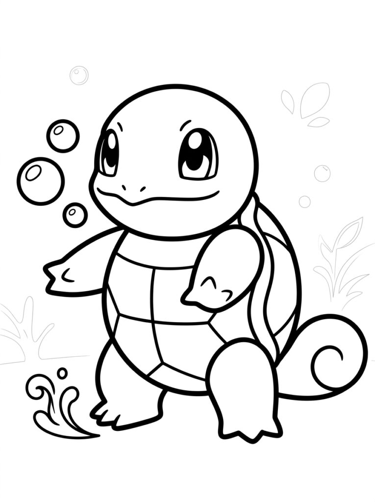 Pokemon Squirtle Kleurplaten (Gratis PDF Printables) 10 - gratis kleurplaat om te printen