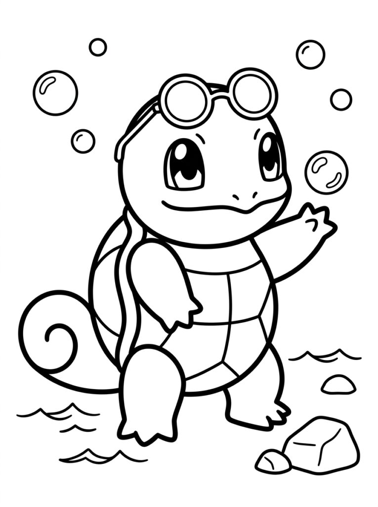 Pokemon Squirtle Kleurplaten (Gratis PDF Printables) 11 - gratis kleurplaat om te printen