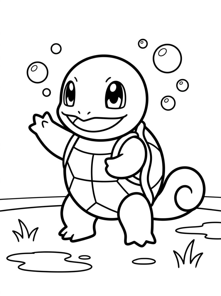 Pokemon Squirtle Kleurplaten (Gratis PDF Printables) 12 - gratis kleurplaat om te printen