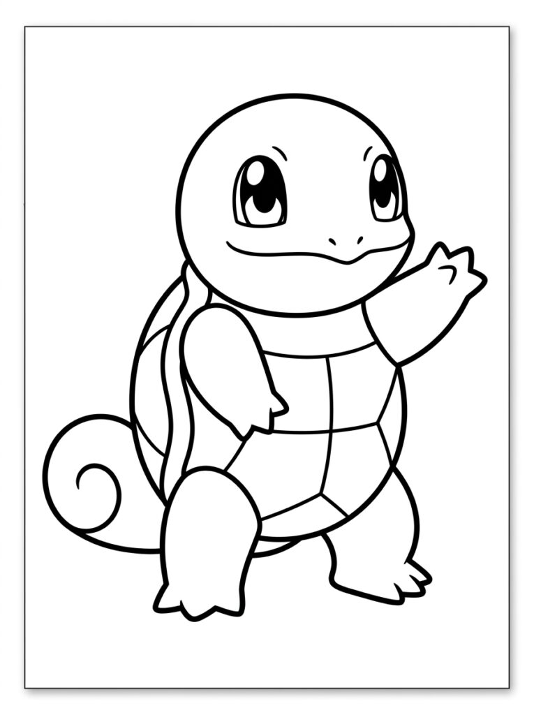 Pokemon Squirtle Kleurplaten (Gratis PDF Printables) 13 - gratis kleurplaat om te printen