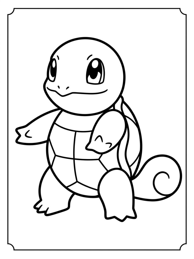 Pokemon Squirtle Kleurplaten (Gratis PDF Printables) 14 - gratis kleurplaat om te printen
