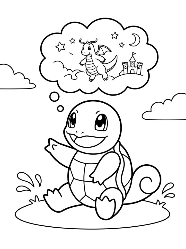 Pokemon Squirtle Kleurplaten (Gratis PDF Printables) 17 - gratis kleurplaat om te printen