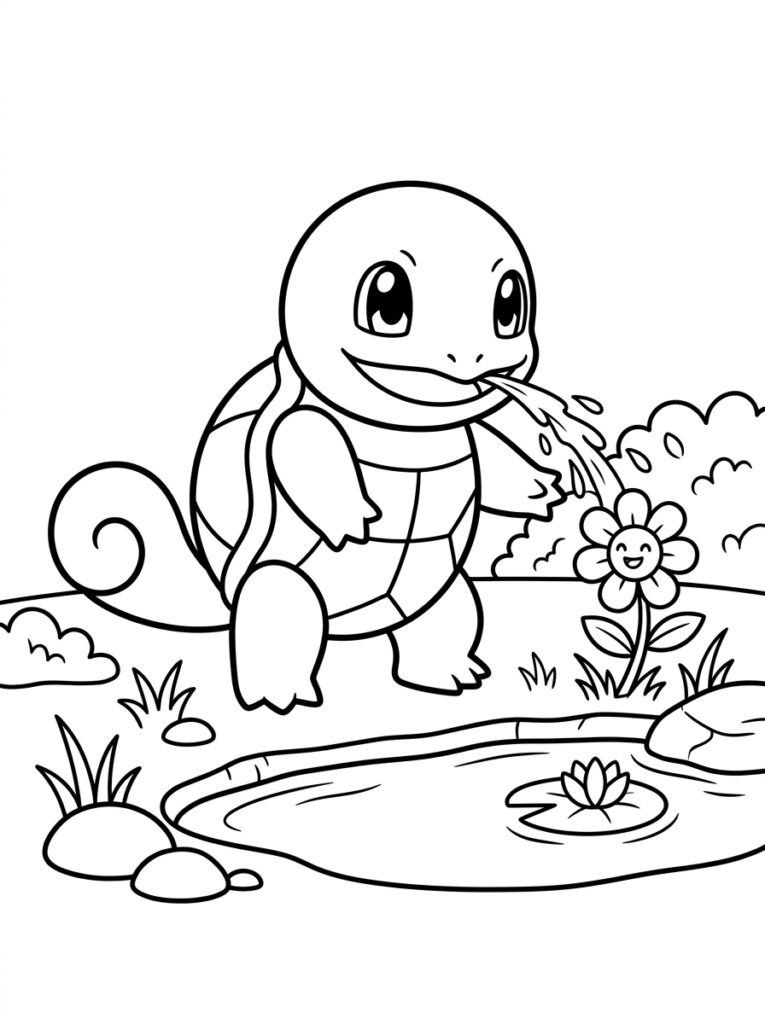 Pokemon Squirtle Kleurplaten (Gratis PDF Printables) 18 - gratis kleurplaat om te printen