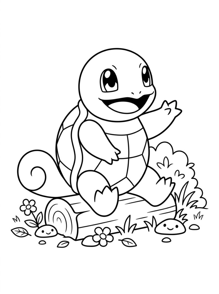 Pokemon Squirtle Kleurplaten (Gratis PDF Printables) 19 - gratis kleurplaat om te printen