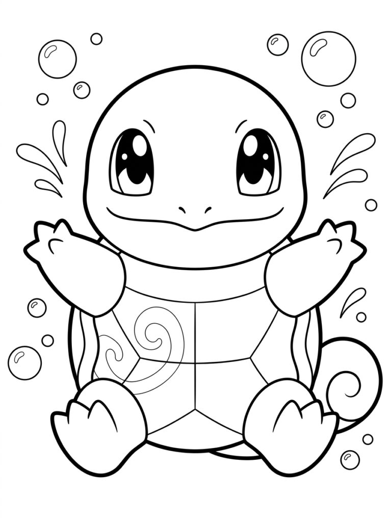 Pokemon Squirtle Kleurplaten (Gratis PDF Printables) 21 - gratis kleurplaat om te printen