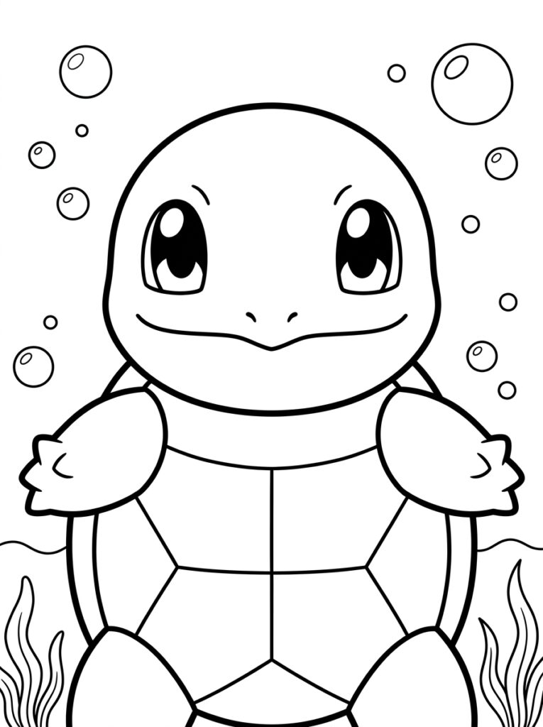 Pokemon Squirtle Kleurplaten (Gratis PDF Printables) 22 - gratis kleurplaat om te printen