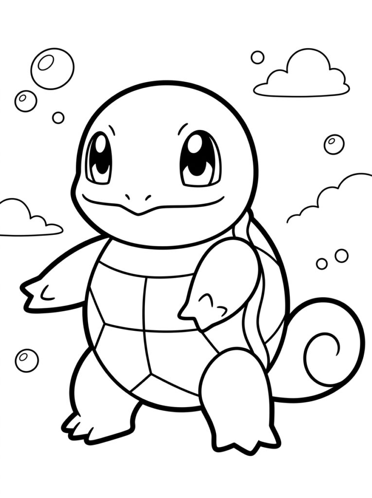 Pokemon Squirtle Kleurplaten (Gratis PDF Printables) 23 - gratis kleurplaat om te printen