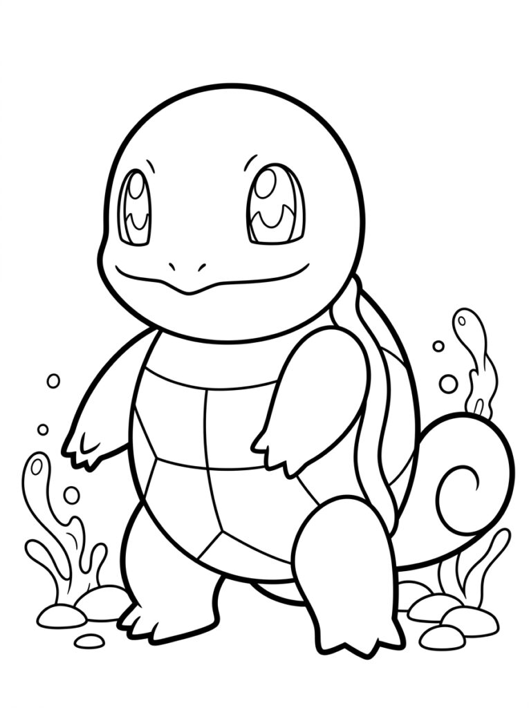 Pokemon Squirtle Kleurplaten (Gratis PDF Printables) 24 - gratis kleurplaat om te printen