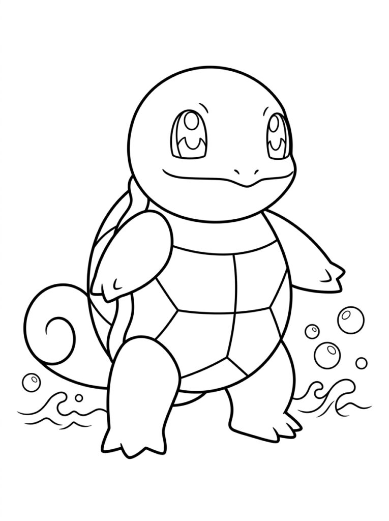 Pokemon Squirtle Kleurplaten (Gratis PDF Printables) 28 - gratis kleurplaat om te printen