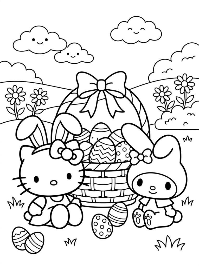 Sanrio Pasen Kleurplaten (Gratis PDF Printables) 06 - gratis kleurplaat om te printen